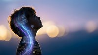 Young African American woman silhouette with glowing neural network patterns and digital connections representing artificial intelligence and technology integration.