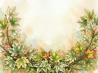 Watercolor autumn foliage border with golden and green leaves framing cream background, suitable for invitations, cards, and seasonal design projects.