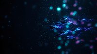 Abstract digital network with glowing blue and purple connections on dark background for technology and data visualization concepts.