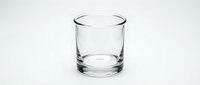 Empty clear glass cup isolated on white background, suitable for beverage mockups, product design, and commercial applications.