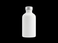 White cosmetic bottle with silver cap isolated on transparent background, ready for product mockups, packaging design, sublimation, print-on-demand, and branding projects.