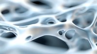 Microscopic view of organic cellular structure showing interconnected membrane networks in soft blue and white tones, highlighting biological patterns.