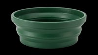 Dark green collapsible silicone bowl isolated on transparent background, ready for t-shirt design, stickers, clipart, print on demand, and sublimation use.