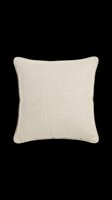 Beige linen throw pillow with piped edges, isolated on transparent background. Great for interior design mockups, home decor clipart, print on demand, and stickers.