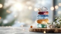 Colorful macarons stacked on wooden board with bokeh lights and floral decoration in soft pastel tones, creating dreamy atmosphere for food photography.
