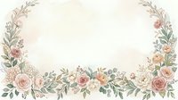 Soft watercolor floral frame with pastel roses and greenery on a light background, perfect for wedding invitations and greeting cards.