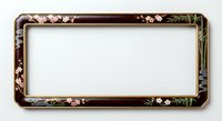 Elegant vintage rectangular frame with floral pattern border on white background, isolated for design projects and decorative applications.