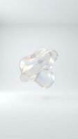 Translucent glass star shape with iridescent rainbow reflections floating on clean white background for modern design projects.