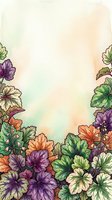 Watercolor floral border with purple, orange, and cream flowers on isolated white background, ready for invitations, greeting cards, and design projects.