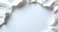 Torn white paper edge creating natural frame border with rough textured edges and soft shadows on bright background. Useful for creative design layouts.