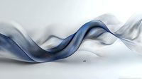 Elegant flowing abstract smoke waves in navy blue and white create dynamic movement against light background. For modern business design and luxury branding.
