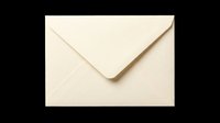 Cream colored closed envelope isolated on transparent background, ready for design use on t-shirts, stickers, clipart, print-on-demand products, and sublimation projects.
