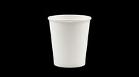 Blank white disposable paper cup isolated on transparent background, ready for branding, mockups, packaging design, print-on-demand products, and commercial use applications.
