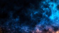 Cosmic nebula with vibrant blue and pink colors swirling against dark space background, creating mystical atmosphere with stars and celestial dust clouds.
