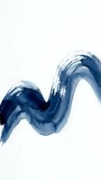 Abstract blue watercolor wave flowing across white background with organic curved brushstroke texture for modern art and design projects.