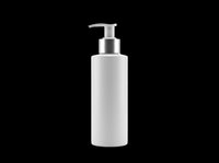 White pump dispenser bottle isolated on transparent background, ready for cosmetic branding, T-shirt design, stickers, print on demand, and sublimation projects.