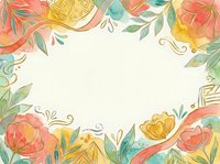 Watercolor floral frame with coral peonies, yellow flowers, and green leaves on cream background. Decorative botanical border for invitations, cards, and design projects.