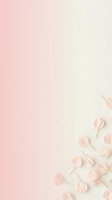 Soft pink gradient background with delicate white flower petals scattered in corner creating romantic feminine aesthetic for wedding invitations and beauty branding.