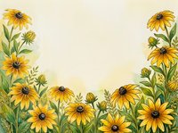 Yellow daisy flowers frame border with green leaves on cream background, botanical floral design for greeting cards, invitations and decorative projects.