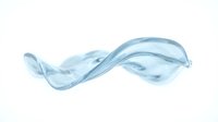 Flowing blue water wave isolated on white background with smooth curves and transparent liquid motion for design projects.