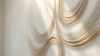 Smooth flowing waves of cream and gold create an elegant abstract background with soft, organic curves and luxurious movement for design projects.