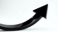 Black upward curved arrow on white background symbolizing growth, success, and positive business momentum for corporate presentations and financial concepts.