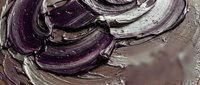 Thick purple and white oil paint strokes creating abstract textured artwork with heavy impasto technique for modern interior design and creative projects.
