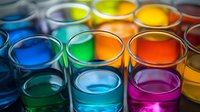 Colorful liquid samples in glass test tubes for scientific research, laboratory analysis, chemistry experiments and educational purposes in modern lab.