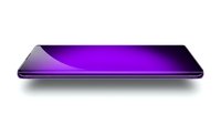 Modern smartphone with vibrant purple gradient display and sleek metallic frame, isolated on white background for tech product mockups, app presentations, and digital device advertising.