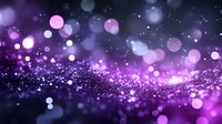 Magical purple and blue bokeh background with glowing particles and sparkles flowing in space creates dreamy atmospheric effect for festive designs.