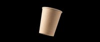 Kraft paper disposable cup isolated on transparent background, ready for T-shirt design, stickers, clipart, print on demand, and sublimation projects.