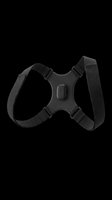Black posture corrector harness with adjustable straps isolated on transparent background. Ready for design use on t-shirts, clipart, stickers, print-on-demand products, and sublimation projects.