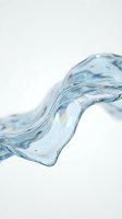 Clear water splash with dynamic flowing motion and droplets on white background for refreshing beverage and hydration concepts.