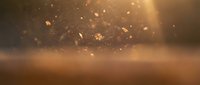Atmospheric dust particles floating in warm golden sunlight with bokeh effect creating dreamy ambient lighting for backgrounds and design projects.