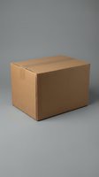 Brown cardboard shipping box on gray background for delivery, packaging, and e-commerce business needs.
