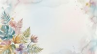 Watercolor botanical arrangement with ferns and flowers in soft pastel tones on light background, suitable for wedding invitations, greeting cards, and design projects.