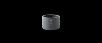 Dark gray cylindrical storage container with ventilation holes, isolated on transparent background. Ready for design use on product mockups, e-commerce graphics, interior design projects, and digital compositions.