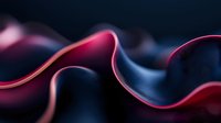 Neon glowing waves with pink and blue light trails flowing across dark background, suitable for tech, music, and digital design projects.