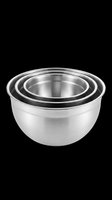 Stainless steel mixing bowls set with nested design, isolated on transparent background. Ready for clipart, t-shirt design, print-on-demand, sublimation, and kitchen product graphics.
