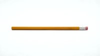 Yellow wooden pencil with pink eraser isolated on white background for school supplies, office stationery, writing tools and educational materials.
