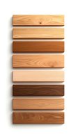 Collection of wooden planks showing different types and colors of natural wood grain patterns on white background, isolated view for design and carpentry projects.