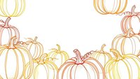 Autumn pumpkin outline border frame with hand-drawn harvest vegetables in warm colors for seasonal decorating and fall holiday designs.