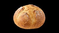Freshly baked round artisan bread loaf isolated on transparent background, ready for bakery designs, food packaging, menus, and culinary print-on-demand projects.