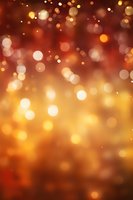 Magical glowing bokeh lights on warm autumn background with orange and golden circles creating dreamy festive atmosphere. Soft defocused sparkles.