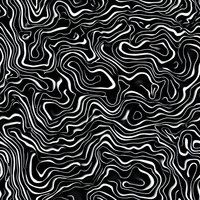 Abstract black and white wavy lines creating fluid topographic pattern. Seamless repeating background for modern surface design and digital art projects.