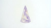 Watercolor cone shape in soft purple and lavender tones, isolated on white background, ready for graphic design, web projects, and creative compositions.