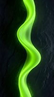 Bright neon green glowing wavy line flowing through dark textured stone background, creating modern abstract contrast for contemporary design projects.