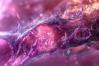Macro close-up of crystalline mineral formation with vibrant magenta and purple hues, featuring detailed texture and light refraction for scientific, educational, or abstract design use.
