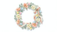 Watercolor floral wreath with roses and eucalyptus leaves on white background for wedding invitations, greeting cards and spring decorations.