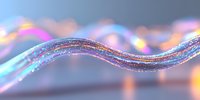 Flowing iridescent wave with holographic gleh background, creating magical ethereal motion in soft pastel colors.